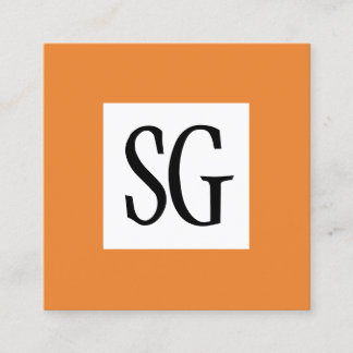 Square Panel - Initialen - Orange Quadratische Visitenkarte