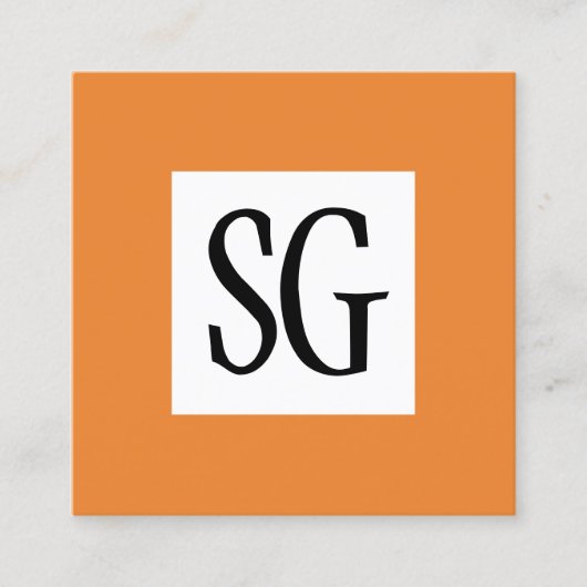 Square Panel - Initialen - Orange Quadratische Visitenkarte (Vorderseite)