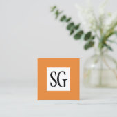Square Panel - Initialen - Orange Quadratische Visitenkarte (Stehend Vorderseite)