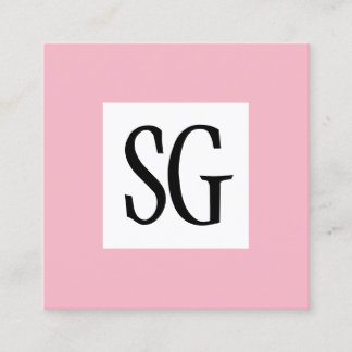 Square Panel - Initialen - Pink blass Quadratische Visitenkarte