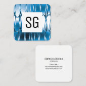 Square Panel - Initialen - Überschneidende Federn Quadratische Visitenkarte (Vorne/Hinten)