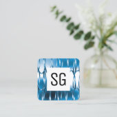 Square Panel - Initialen - Überschneidende Federn Quadratische Visitenkarte (Stehend Vorderseite)