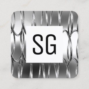 Square Panel - Initialen - Überschneidende Federn  Quadratische Visitenkarte