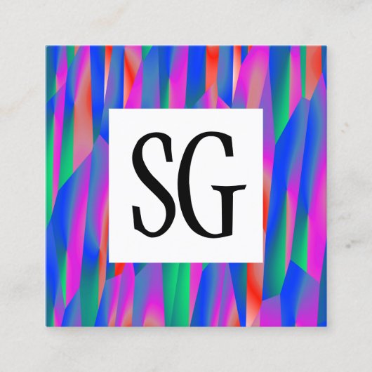 Square Panel - Initials - 011116(1) Quadratische Visitenkarte (Vorderseite)