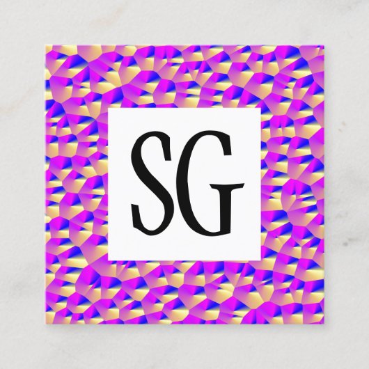 Square Panel - Initials - 011116(3) Quadratische Visitenkarte (Vorderseite)