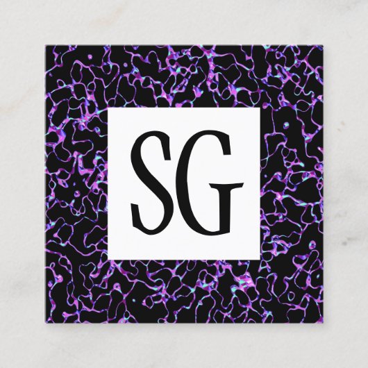 Square Panel - Initials - 080716(3) Quadratische Visitenkarte (Vorderseite)