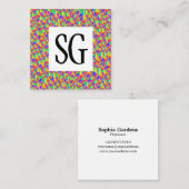 Square Panel - Initials - 080716(7) Quadratische Visitenkarte (Vorne/Hinten)