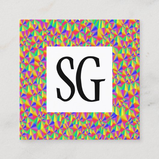 Square Panel - Initials - 080716(7) Quadratische Visitenkarte (Vorderseite)