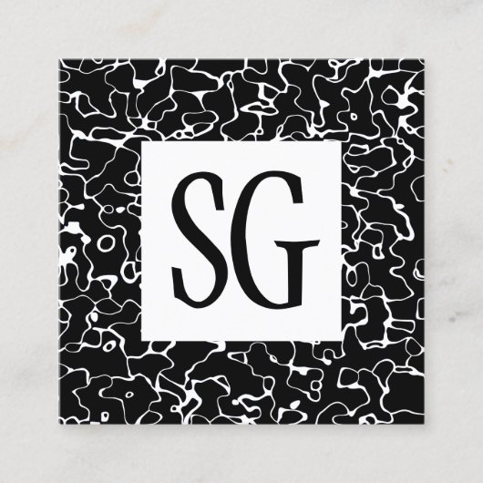 Square Panel - Initials - 080716(9) Quadratische Visitenkarte (Vorderseite)