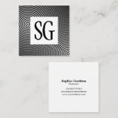 Square Panel - Initials - 090716(02) Quadratische Visitenkarte (Vorne/Hinten)