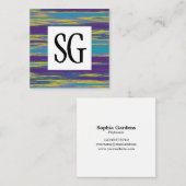 Square Panel - Initials - 100716(01) Quadratische Visitenkarte (Vorne/Hinten)
