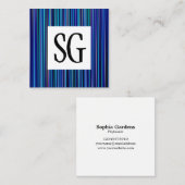 Square Panel - Initials -120716(012) Quadratische Visitenkarte (Vorne/Hinten)