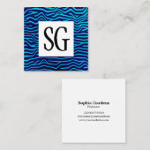 Square Panel - Initials - 120716(06) Quadratische Visitenkarte (Vorne/Hinten)