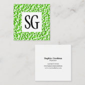 Square Panel - Initials -120716(07) Quadratische Visitenkarte (Vorne/Hinten)