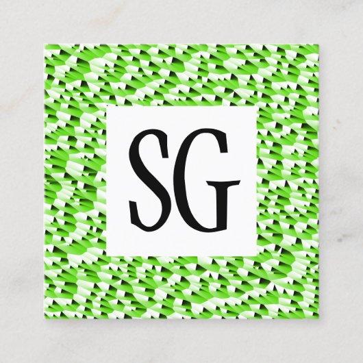 Square Panel - Initials -120716(07) Quadratische Visitenkarte (Vorderseite)