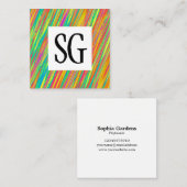 Square Panel - Initials - 130716(09) Quadratische Visitenkarte (Vorne/Hinten)