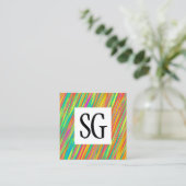 Square Panel - Initials - 130716(09) Quadratische Visitenkarte (Stehend Vorderseite)