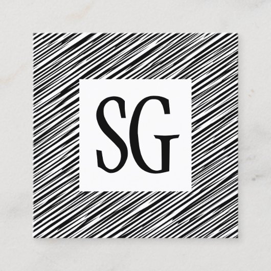 Square Panel - Initials - 151116(01) Quadratische Visitenkarte (Vorderseite)