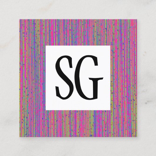 Square Panel - Initials - 151116(04) Quadratische Visitenkarte (Vorderseite)