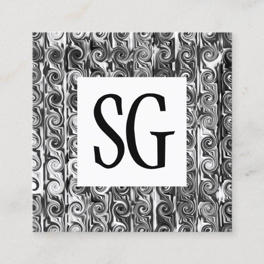 Square Panel - Initials - 161116(03) Quadratische Visitenkarte (Vorderseite)