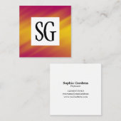 Square Panel - Initials - 161116(08) Quadratische Visitenkarte (Vorne/Hinten)