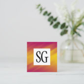 Square Panel - Initials - 161116(08) Quadratische Visitenkarte (Stehend Vorderseite)