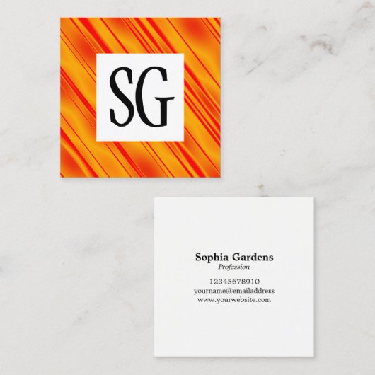 Square Panel - Initials - 161116(09) Quadratische Visitenkarte (Vorne/Hinten)