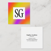 Square Panel - Initials - 171116(01) Quadratische Visitenkarte (Vorne/Hinten)