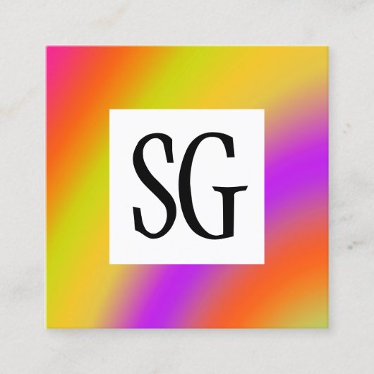 Square Panel - Initials - 171116(01) Quadratische Visitenkarte (Vorderseite)