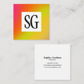 Square Panel - Initials - 171116(03) Quadratische Visitenkarte (Vorne/Hinten)