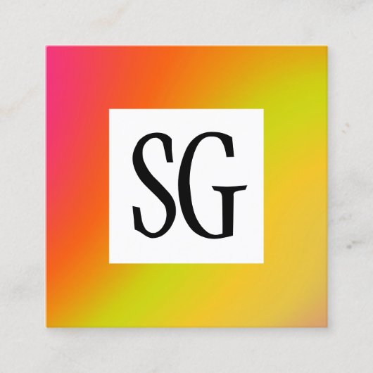 Square Panel - Initials - 171116(03) Quadratische Visitenkarte (Vorderseite)
