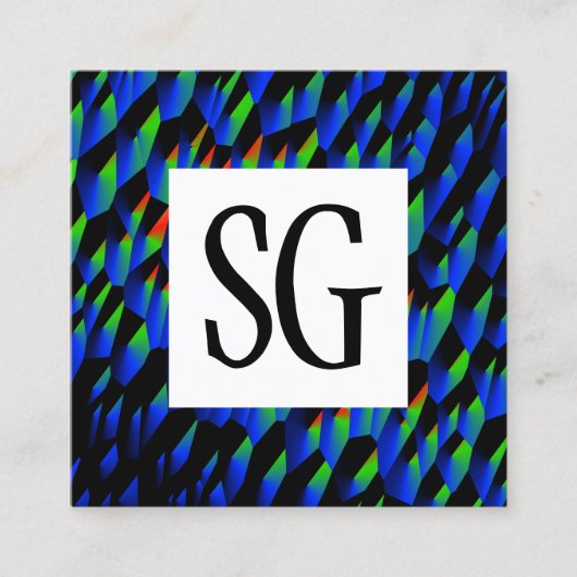 Square Panel - Initials - 190716(03) Quadratische Visitenkarte (Vorderseite)