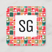 Square Panel - Initials - Abstrakt 120623 Quadratische Visitenkarte (Vorderseite)