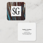 Square Panel - Initials - Abstrakt Metallic Quadratische Visitenkarte (Vorne/Hinten)