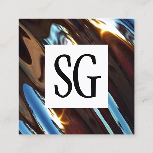 Square Panel - Initials - Abstrakt Metallic Quadratische Visitenkarte (Vorderseite)