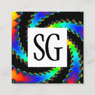 Square Panel - Initials - Fraktal Vortex 01 Quadratische Visitenkarte