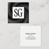 Square Panel - Initials - Fraktal Vortex 02 Quadratische Visitenkarte (Vorne/Hinten)