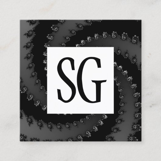 Square Panel - Initials - Fraktal Vortex 02 Quadratische Visitenkarte (Vorderseite)