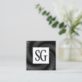 Square Panel - Initials - Fraktal Vortex 02 Quadratische Visitenkarte (Stehend Vorderseite)