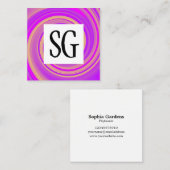 Square Panel - Initials - Vortex 01 Quadratische Visitenkarte (Vorne/Hinten)