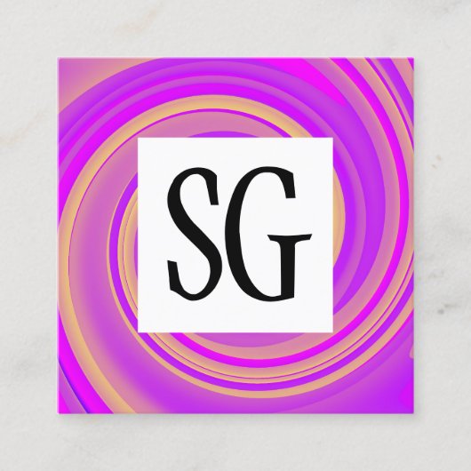Square Panel - Initials - Vortex 01 Quadratische Visitenkarte (Vorderseite)