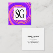 Square Panel - Initials - Vortex 02 Quadratische Visitenkarte (Vorne/Hinten)