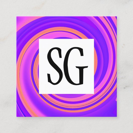 Square Panel - Initials - Vortex 02 Quadratische Visitenkarte (Vorderseite)