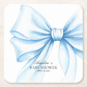Square Paper Coaster for baby shower. Rechteckiger Pappuntersetzer (Vorderseite)