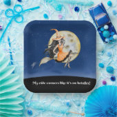 Square Paper Teller, Witch's Sweet Ride Pappteller (Party)