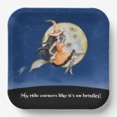 Square Paper Teller, Witch's Sweet Ride Pappteller (Vorderseite)