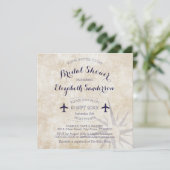 Square Passport Brautparty Reisen Einladung (Stehend Vorderseite)