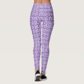 Square Pattern - Blue Violet White Leggings (Rückseite)