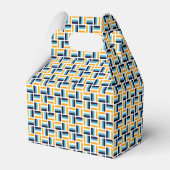 Square Pattern - Gold und Blau Geschenkschachtel (Rückseite)