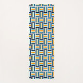Square Pattern - Gold und Blau Yogamatte (Vorderseite)